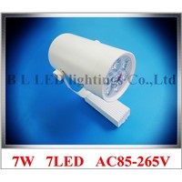 high power LED rail spot lamp light LED track light spotlight 7W AC85-265V 7LED 7*1W white/warm white CE ROHS free shipping
