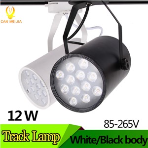 Black White Shell 12W Rotated Led Track Light 85-265V Rail LampTrack Lighting Fixture for Shop Store Shopping Mall Spotlight
