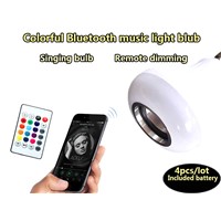 4pcs/lot Smart LED Lamp RGB Wireless Bluetooth E27 LED Bulb Audio Speaker RGB Music Playing Light Lamp With remote Control