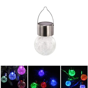 Glass Globe Solar Powerd Light Hanging Colorful Solar Lamp Glass Ball Light for Courtyard Lawn Garden