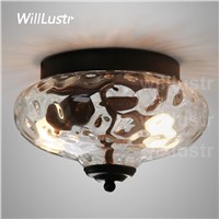 willlustr modern glass ceiling lamp clear glass shade lighting transparent shade glass light pineapple water wave like crystal