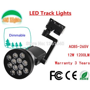 Free Shipping!Dimmable 12W 1200LM LED Track Lights,Showcase LED Spotlight,Track Lighing,CE ROHS ,Warranty 3 Years,6Pcs a lot