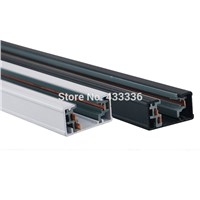 3 wire LED Track lighting rail 1m- white and black color - Universal 3 wire aluminum rails track free ship 8pcs