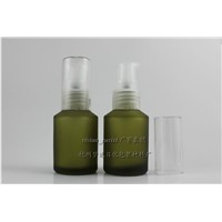 50pcs wholesale 30ml light green frosted round lotion bottle, empty green glass 1 ounce cosmetic bottles for liquid cream