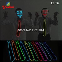 NEW Design Light 10 colors Sound Active LED Tie glowing EL wire Tie For Evening,DJ,bar,club cosplay Show,Party decoration
