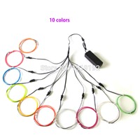 10Piece 1Meter Ten color 1.3mm electroluminescent wire light flexible EL wire Neon glowing light For toys/craft Party decoration