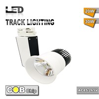 6PCS 20W COB track light led rail light AC85~265V black add white body decorative market and mall shop led track lighting