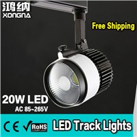 Free Shipping Super Bright COB 20W Commercial LED Track Lighting with CE &amp;amp;amp; RoHS Approval 2-Wire Connector