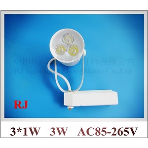 high power LED rail spot lamp light LED track light spotlight 3W AC85-265V 3LED 3*1W white/warm white CE ROHS free shipping
