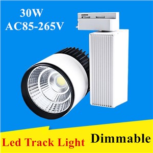 DHL LED Track Light 30W Dimmable COB Rail Light Spotlight Lamp Replace 300W Halogen Lamp 110v 120v 220v 230v 240v Spot Lamp Bulb