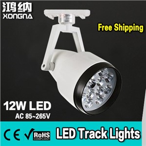 Free Shipping, AC85~265V High Power 12W Commercial LED Track Lighting, Warm White 3000K / Neutral White 4300K / Cold White 6500K