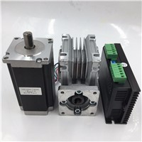 Nema23 Worm Gearbox Ratio 10:1 Hybrid 2phase Stepper Motor L112mm 4.2A Speed Reducer Driver Kit for Router Machine