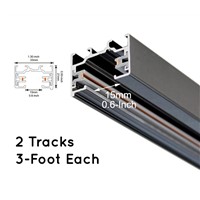 Track Light Rails, H type, Black, 3 Feet, SINGLE CIRCUIT track light rail
