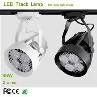 2 Wire Adapter Good Heat Dispersion E27 LED Track Lamp 24 Beam Degree with PAR30 Spot bulb