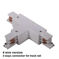 10pcs/lot &quot;T&quot; Track Rail Connector 4-wire 3 Loops Global Track System 3 Phase Circuit Three-way Connectors Rail Lighting