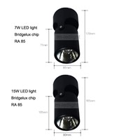 Dimmable 7W 15W COB Led downlights Surface Mounted Ceiling Spot light 180 degree Rotation Ceiling Downlight White AC85-265V