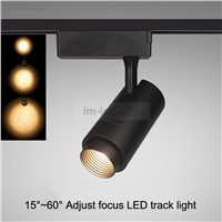 adjust focus LED track lights 30W art deco wall lamp warm / netural / cold white in white black LED track lamp free ship 10pcs