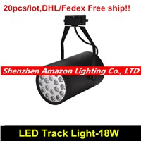 20pcs 18w LED track light spotlight Suspend mounted or ceiling LED track lighting for clothing shop jewel store showroom