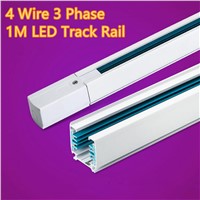 LED Track Rail 1M 3 Phase Circuit 4 Wire Aluminum Track Light Rail Lighting Global Track System Universal Rails Track Lamp Rail