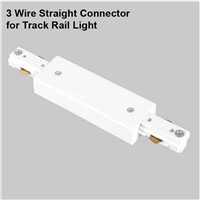 3 wire I straight connector 10pcs white black aluminum Universal 3 wire single circuit track connector for Track Lighting