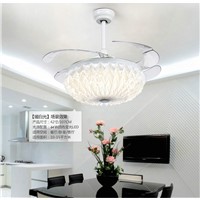 42 Inch 107cm Invisible Ceiling Fan Modern/Contemporary White Feature for LED Metal Bedroom Dining Room Study Room/Office