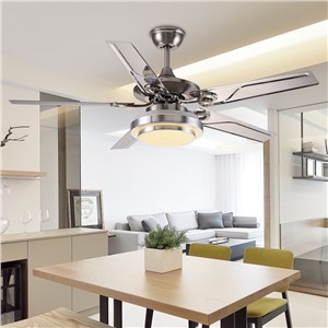 42 Inch stainless steel ceiling fan LED lamp 4 leaves modern ceiling fan with 18W led ceiling lamp 110V/220V Wireless control