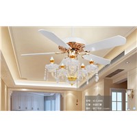 Crystal ceiling chandelier lamp fan restaurant Fan lamp crystal chandelier Fan lights continental simple American 52inch