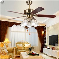 Continental retro dining room den bedroom ceiling fan light 52 inch ceiling fan with light leaf Ceiling Fans  Rmy-0224