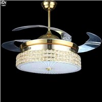 Modern led  restaurant lights living room Modern Fan invisible gold Ceiling Fans  Rmy-0228