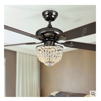 52inch modern minimalist restaurant LED restaurant fashion Crystal fan light ceiling fan with remote control fan light ceiling