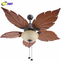FUMAT Ceiling Fan Lights Decorative Fans Brief Retro Indoor Ceiling Light Living Room Chinese Style Maple Ceiling Fan Lamps