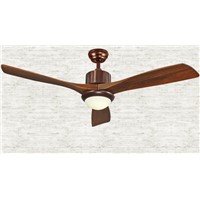 American country living room ceiling fan lights 56inch industrial fan LED light restaurant bedroom solid wood door leaf fans