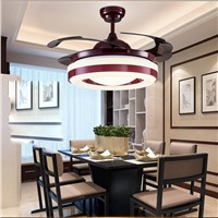 LED Nordic Iron Acrylic Red Ceiling Fan.LED Lamp.LED Light.Ceiling Lights.LED Ceiling Light.Ceiling Lamp For Foyer Bedroom