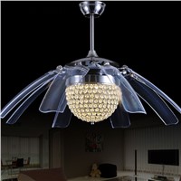 folding Ceiling fan led lamps antique modern living room hotel restaurant invisible mute  fan with remote decorations lamps ZAG