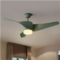 Nordic Macaron Study LED Fan Chandelier Simple Living Room Restaurant Light Retro Spiral Fan Lamp Coffee Shop Lamp Free Shipping