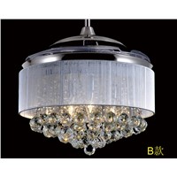 42inch ABS transparent ceiling fan lights restaurant Crystal fan lamp ceiling fan luxury living room folding fan light