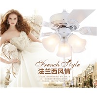 Kiba fan chandelier fan light living room bedroom simple European-style vintage white fan light chandelier with LED 48inch