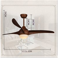 Dining room living room fan light ceiling fan lamp light minimalism modern fan remote control American fan 52inch with LED lamps