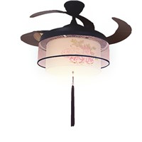 New Arrival 220v / 110v 70W Mute Ceiling Fan Lights 52SW-1045 Gold Peony LED Variable Light Fan + Remote Control