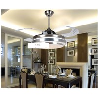 Fashion ABS blades fan pendant fan lighting minimalist modern bedroom dining room pendant fan lights with remote control LED