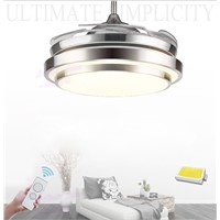 FAN 36/42 INCH 4 Color Changing light Modern LED invisible ceiling fan light remote control ceiling lamp 90/108 cm fans ceiling