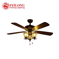 Decorative Wood Blades Ceiling Fan 5218-D With Pull Chain ceiling fan with light