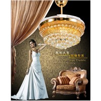 European Deluxe stealth chandelier fan light crystal K9 fan light living room restaurant Crystal LED fan chandelier folding fan