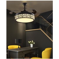 Stealth ceiling pendant fan light simple modern bedroom living room dining room fan light pendant fan 42inch with remote control