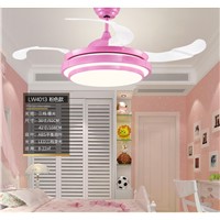 Ceiling fans lamp LED 36/42 inch children room boy football remote control 3 color ceiling fan light girl princess lamp pink