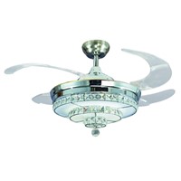 Crystal Ceiling Fan Led Ceiling Fan Lamp 32inch 3 Leaf with 2 size Rod for livingroom Bedroom Dinning Room