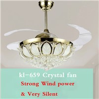 kl-659 42 Inch Ceiling Fan Household Fan Lamp European Modern Simple Variable fan Light Remote Control 220v 1 Lights 5 Blades
