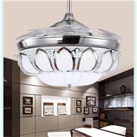 kl-659 42 Inch Crysta Ceiling Fan with Remote Control Modern Fan Lamp Variable Light European Invisible Folding Fan Lamp 220V