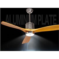 Antique ceiling fan light fan light with remote control minimalism modern fan style LED lamp solid 3 wooden blades 52inch