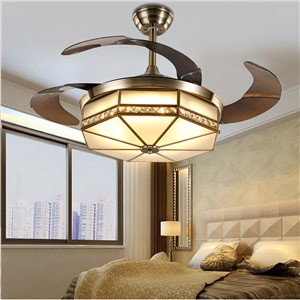 Ceiling Fans lamp LED 42 inch FUll Copper Frequency conversion motor Traditional ceiling fan light dimmer Remote control 85-265V